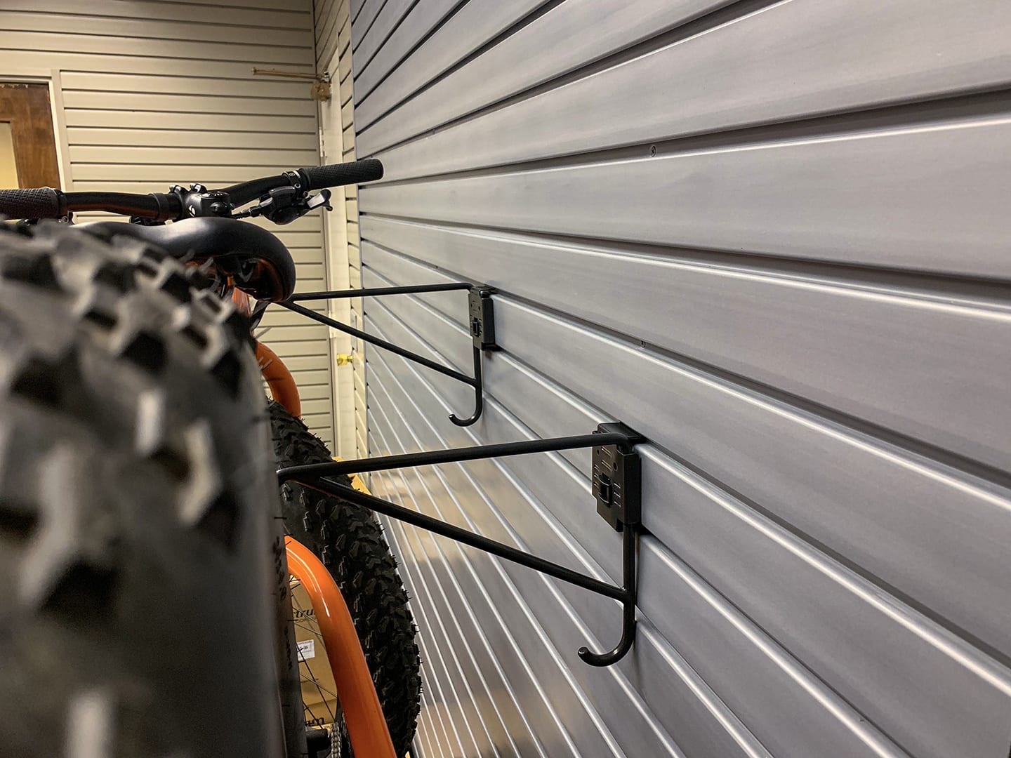 Horizontal Bike Hooks, with lock (PAIR)